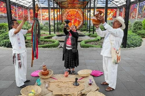Celebran pueblos originarios el Festival del Quinto Sol con la entrada de la primavera